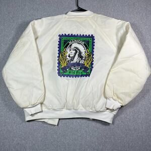 Vintage Hartwell Satin Bomber Jacket Men's XXL "Manitok Wild Rice" Graphic Print